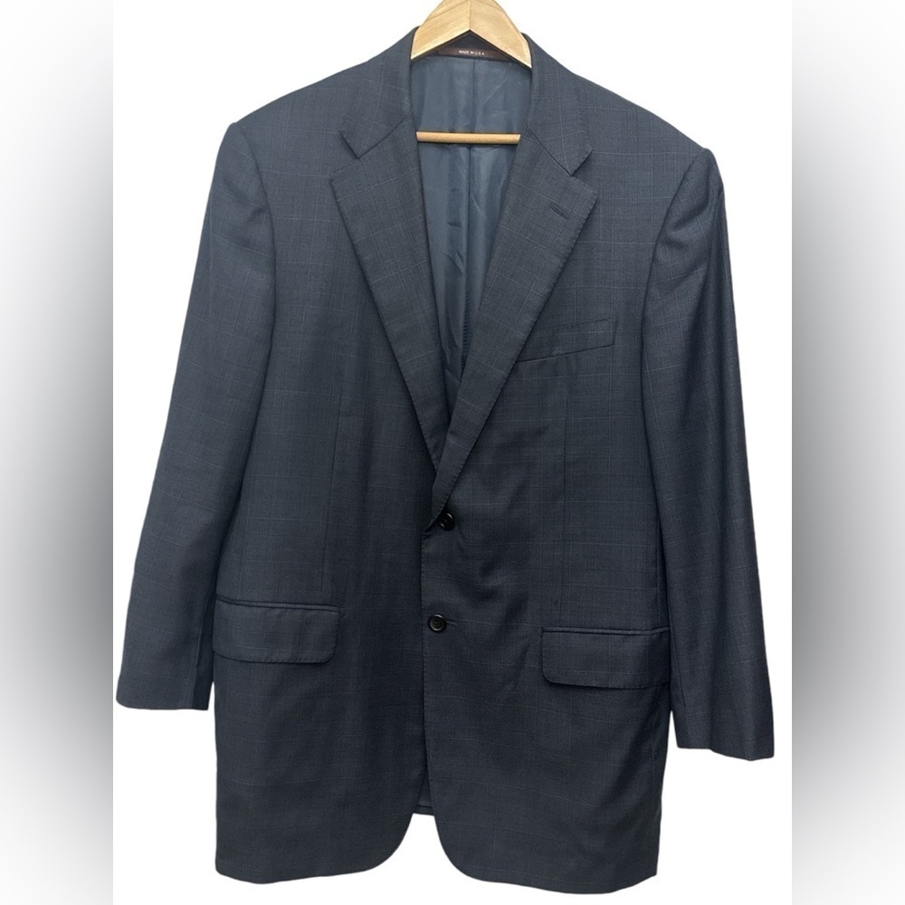 Hickey Freeman For Nordstrom Loro Piana Tasmanian Super 130s Wool Suit 42 Reg